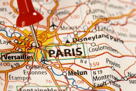 Paris world map pin